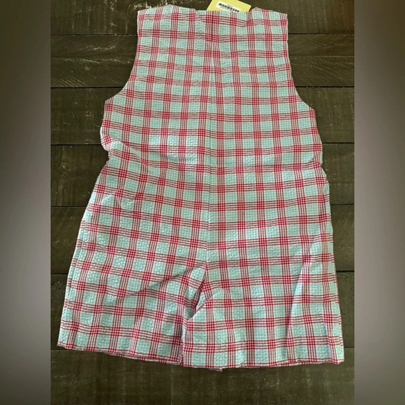 CLASSY COUTURE NWT Seersucker Hand Smocked Crab Romper Unisex Size 24 months - Picture 4 of 7